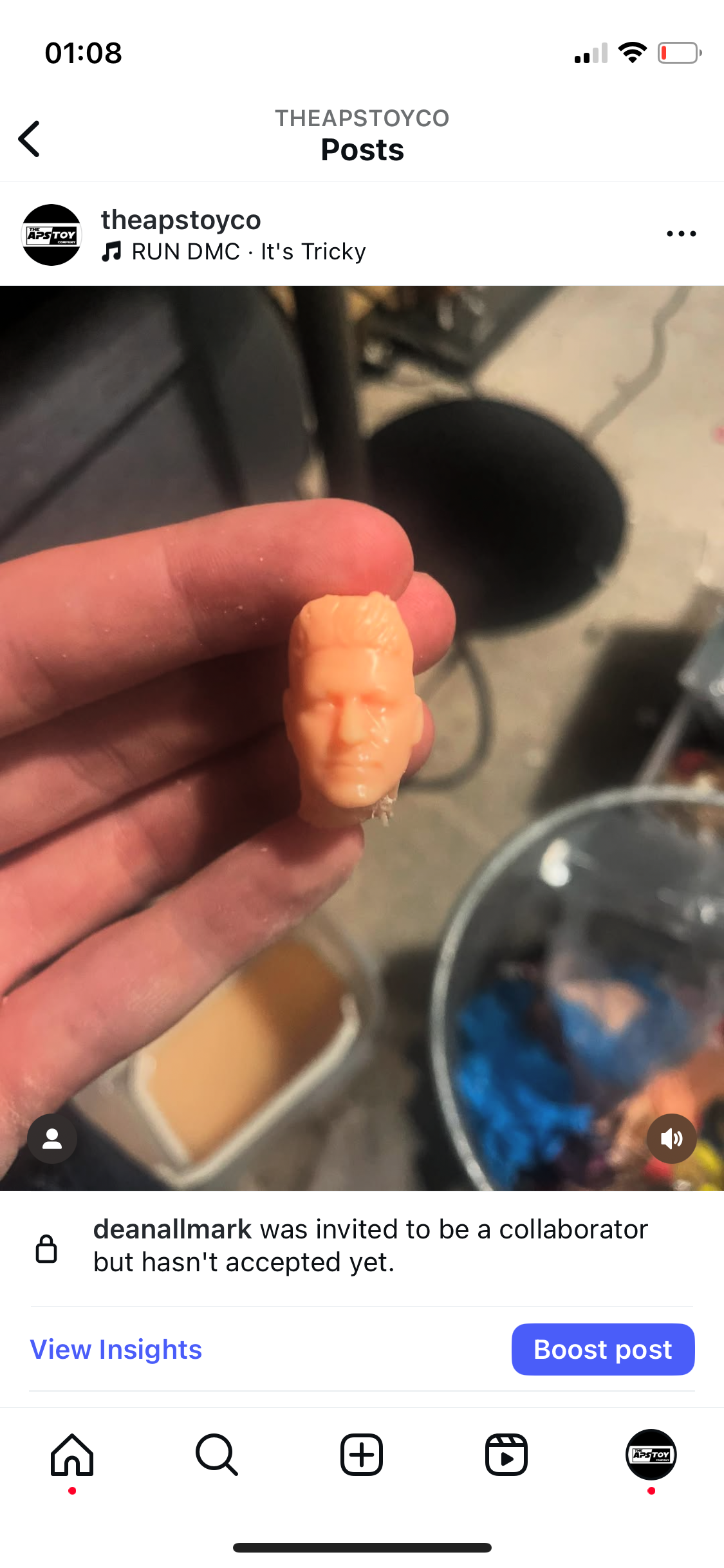 Dean Allmark 3D Printed Action Figure Head PAINTED